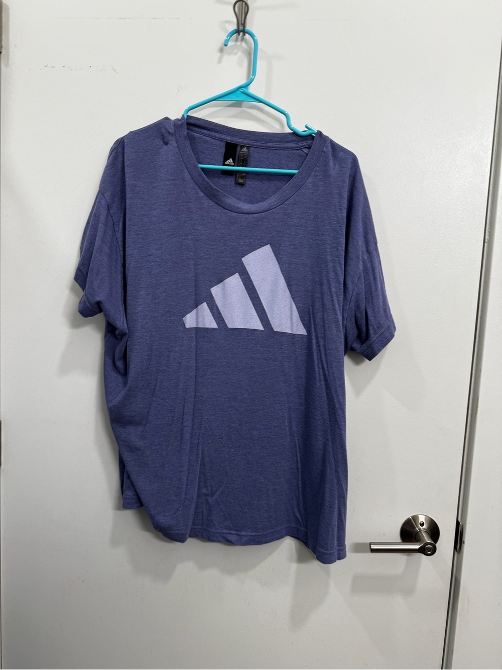 adidas Purple Short Sleeve Tee with White Logo